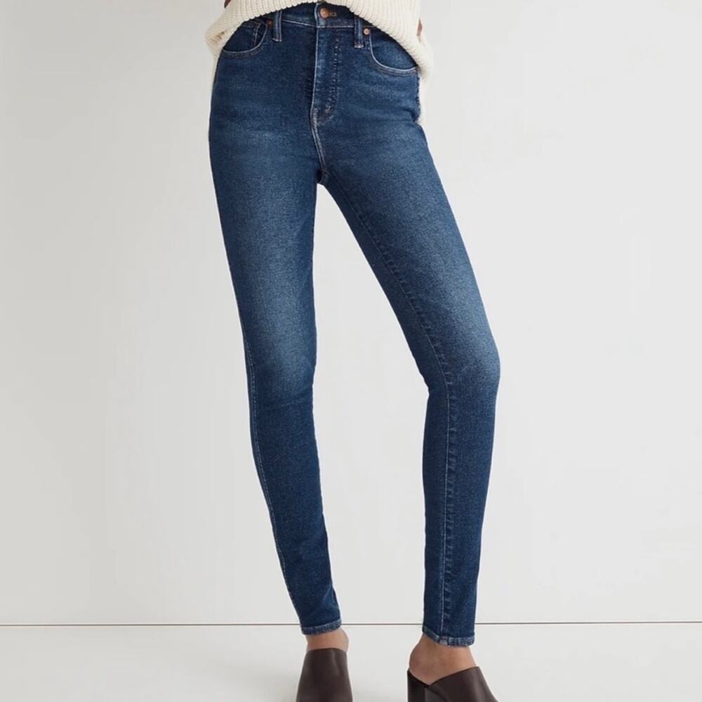 Madewell 10" High-Rise Skinny Jeans Danny Wash High Waist Stretchy Size 27 $128